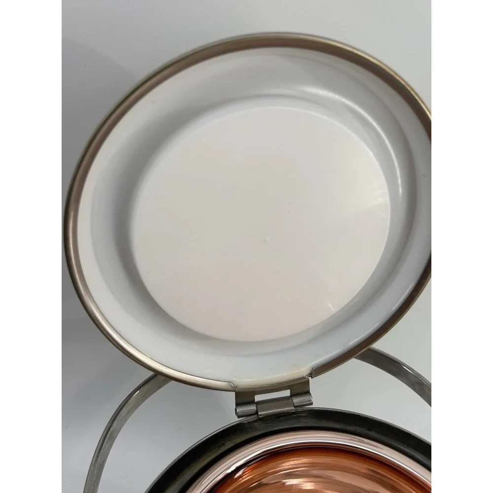 Vintage ALESSI Stainless‎ Steel Thermal Ice Bucket W/ Polished Copper Interior